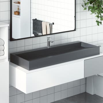 vidaXL Wastafel 120x46x11 cm mineraal gegoten/marmer gegoten, Verzenden