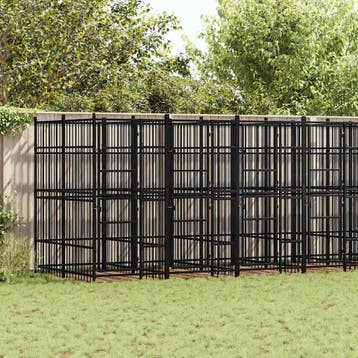 vidaXL Hondenkennel 12,9 m² staal, Verzenden, Nieuw