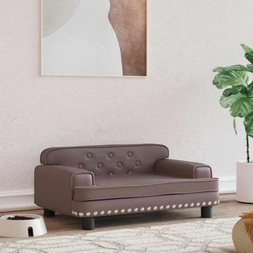 vidaXL Hondenmand 70x45x30 cm kunstleer bruin, Verzenden