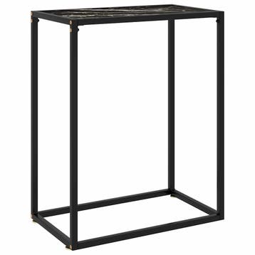 vidaXL Wandtafel 60x35x75 cm gehard glas zwart, Verzenden, Nieuw