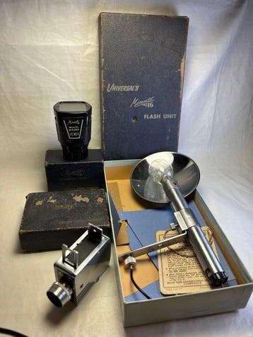 Universal Minute 16 set , flash , viewer , dozen 1949 Caméra, Nieuw