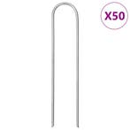vidaXL Grondharingen 50 st U-vormig 15x3,5 cm gegalvaniseerd, Verzenden, Nieuw
