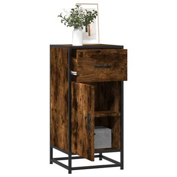 vidaXL Dressoir 35,5x35x76 cm bewerkt hout en metaal gerookt, Verzenden, Nieuw