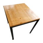Tafel 80x80 cm houten blad metaal onderstel gebruikt, Ophalen of Verzenden, Nieuw in verpakking