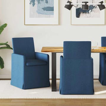 vidaXL Eetstoelen 2 st Stof Blauw 57 x 68 x 94 cm, Verzenden