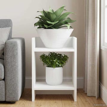 vidaXL Plantenstand Wit 30 x 30 x 40 cm Bewerkt hout, Verzenden