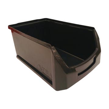 Magazijnbak 340x200x145 mm zwart pp gebruikt, Ophalen of Verzenden