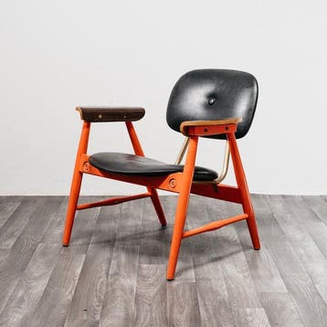 Fauteuil (3) - Hout, Leder