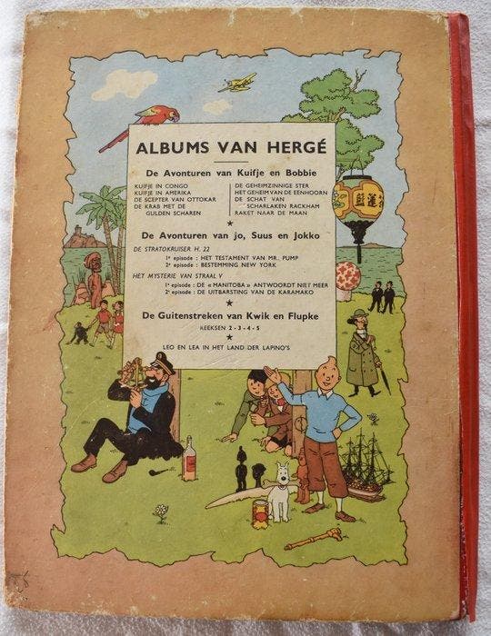 Kuifje 8 - De Scpeter van Ottokar - 1 Album - Herdruk - 1954, Livres, BD