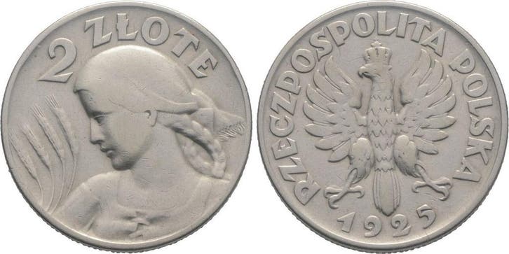 2 Zloty 1925 Polen Republik 1918-1939, Timbres & Monnaies, Monnaies | Europe | Monnaies non-euro, Envoi