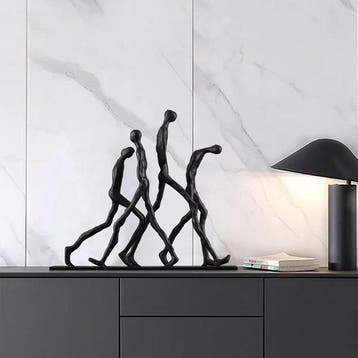 Beeld, Abstract Sculpture Ornament of Four Walking Figures -