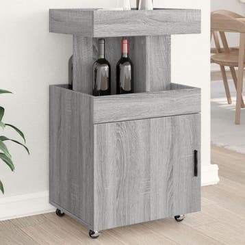 vidaXL Drankkar 50x41x89 cm bewerkt hout grijs sonoma, Verzenden, Nieuw
