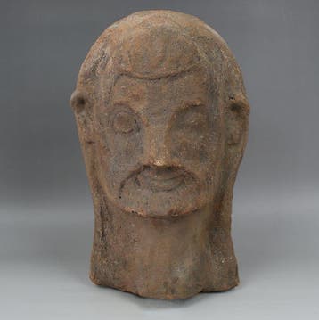 Etruscan Aardewerk Anatomisch votiefmodel van een hoofd met