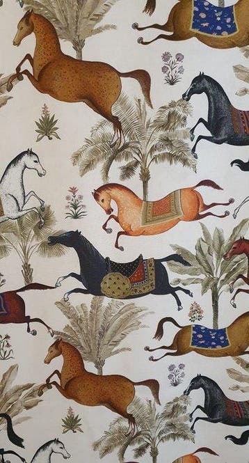 Tissu Artmaison Luxueux « Chevalier dOrient » chevaux de