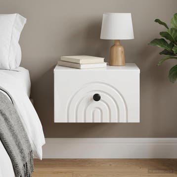 vidaXL Muurbevestigde Nachttafel Hoogglans Wit 33 x 34,5 x, Huis en Inrichting, Verzenden, Nieuw