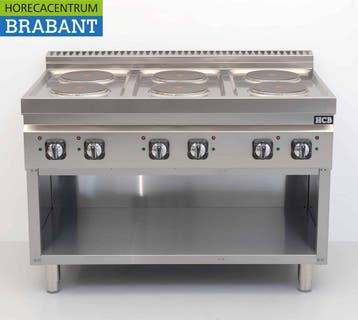 Cuisinière électrique HCB en acier inoxydable à 6 feux, 15,6, Verzenden