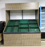 Groente stelling met spiegel en houten afwerking, B207,5 x