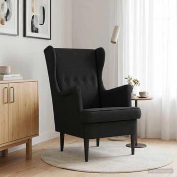 vidaXL Fauteuil Zwart Stof, Huis en Inrichting, Fauteuils, Verzenden, Nieuw