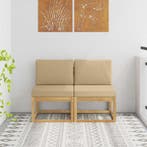 vidaXL 2 Stuk Buiten Midden Sofa Massief Acacia Hout Wit, Verzenden