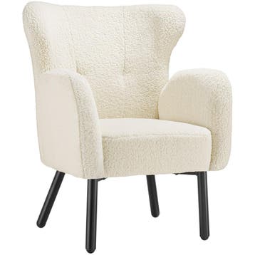 tectake Fauteuil Vänersborg, dik gestoffeerd, met bouclé-bek, Verzenden