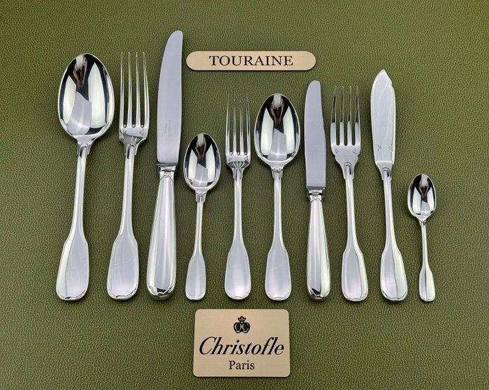 Christofle - Tafelservies voor 12 (127) - Touraine -, Antiquités & Art, Antiquités | Meubles | Tables
