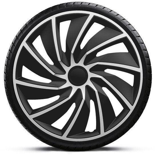 2dekans | Gorecki Wieldoppenset Turbo Van 17 Zwart/Zilver, Auto diversen, Auto-accessoires, Ophalen of Verzenden