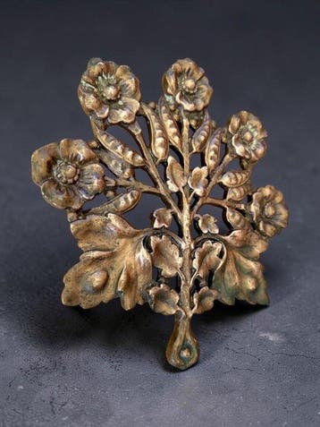 Wandbord - Brons - Art Deco Floral - ca. 1910