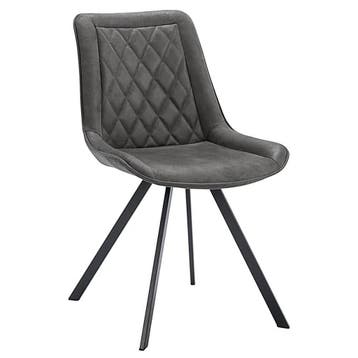 Stoelen | JORIS | Leer/Metaal | Graphite | Zwarte Poten |, Verzenden, Nieuw in verpakking