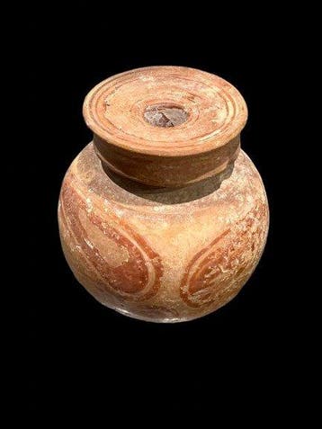 Oud-Grieks, Archaïsche Periode Terracotta Aryballos - 7.8 cm