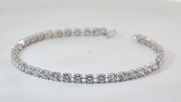 Zonder minimumprijs - Armband - 14 karaat Witgoud - 5.40ct.