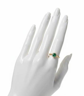 Ring - 14 karaat Geel goud - 0.74ct. tw. Smaragd - Diamant, Nieuw