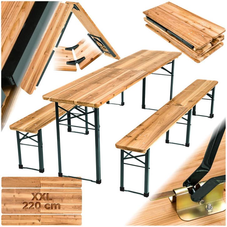 Biertafelset Rolf 3-delig, inklapbaar - bruin, Huis en Inrichting, Stoelen, Verzenden