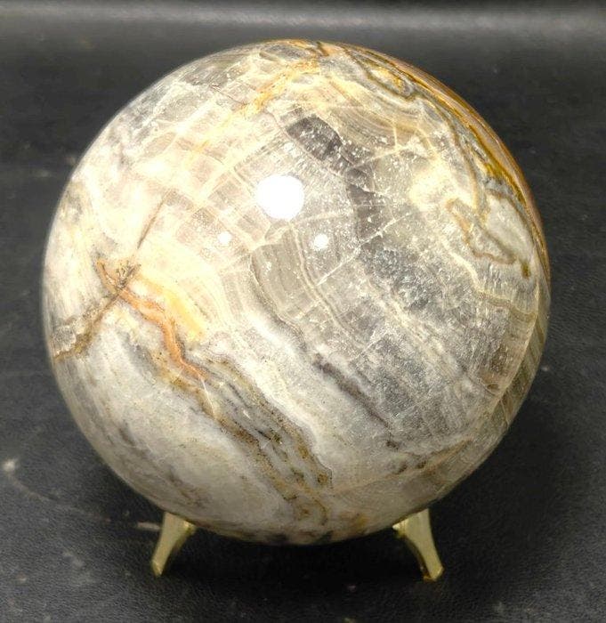 Gelaagde onyx met calcietinclusies | Natuurlijke, Verzamelen, Mineralen en Fossielen