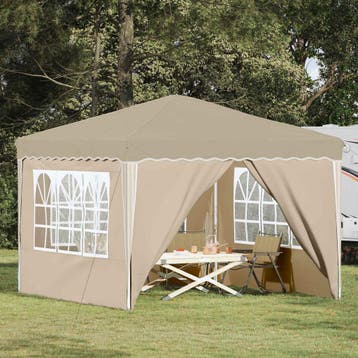 vidaXL Pop-up Feesttent 288 x 288 x 245 cm Crèmekleurig, Verzenden, Nieuw