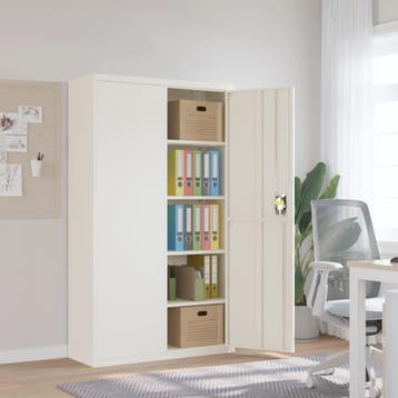 vidaXL Archiefkast 105x40x180 cm staal wit, Huis en Inrichting, Kasten | Overige, Verzenden, Nieuw