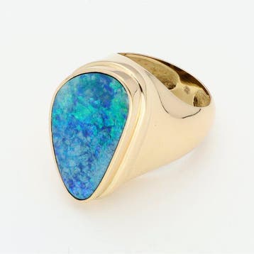 Bague - 18 carats Or jaune - opale, Bijoux, Sacs & Beauté