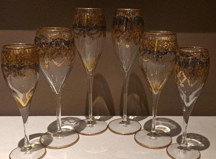 antica cristalleria italiana - Drinkservies (6) - Elegante, Antiek en Kunst, Antiek | Meubels | Tafels