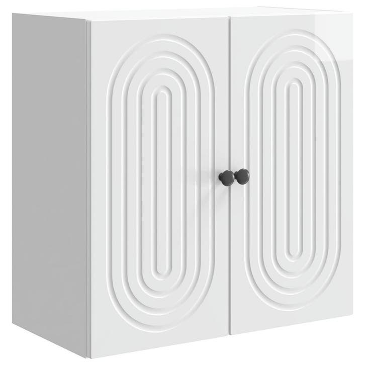 vidaXL Wandkast Hoogglans Wit 59 x 31 x 60 cm Bewerkt hout, Huis en Inrichting, Kasten | Overige, Nieuw, Verzenden
