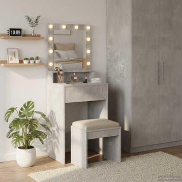 vidaXL Kaptafel Beton Grijs 50 x 41 x 135 cm Bewerkt hout, Verzenden