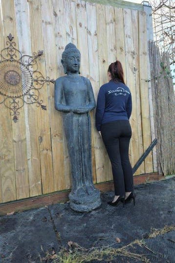 Statue, XXL Buddha - 191 cm - pierre reconstituée / béton -