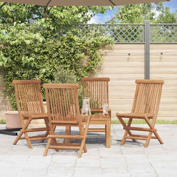 vidaXL Set van 4 opklapbare stoelen voor tuin en buiten,, Tuin en Terras, Verzenden, Nieuw
