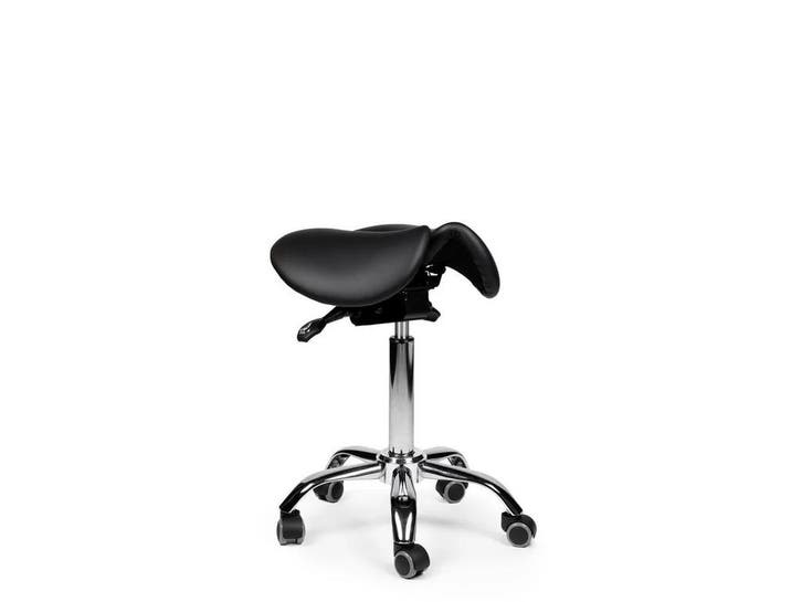 Kantelbare Zadelkruk Zwart op wielen, Maison & Meubles, Tabourets