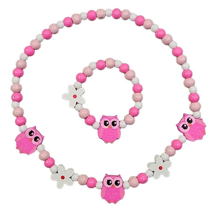Fako Bijoux - Kinderketting en Armband - Hout - Uiltjes &, Bijoux, Sacs & Beauté, Colliers, Envoi
