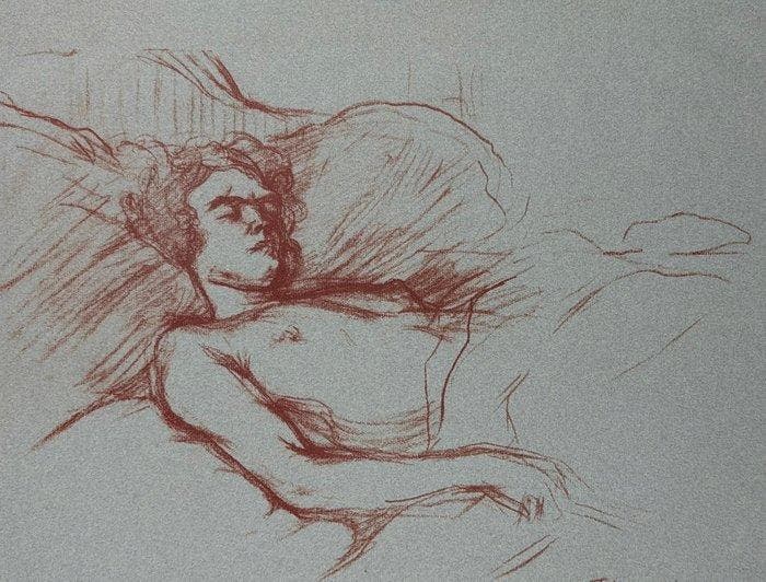 Henri De Toulouse-Lautrec (1864-1901) - Le Sommeil, Antiek en Kunst, Antiek | Overige Antiek