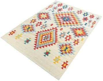 Handgeweven Designer Kelim - Kelim - 195 cm - 148 cm, Nieuw