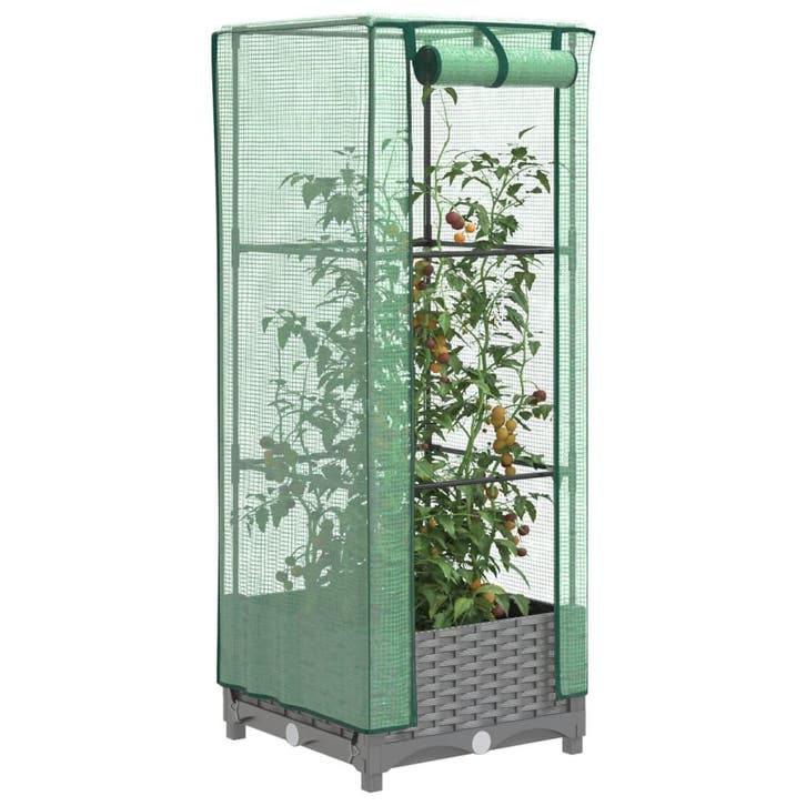vidaXL Plantenbak verhoogd met kashoes 40x40x123 cm, Tuin en Terras, Bloempotten, Nieuw, Verzenden
