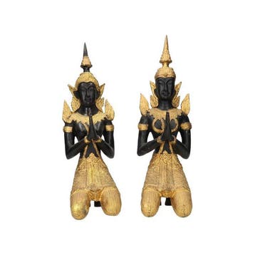 sculptuur, Vintage Teppanom - Temple guardians - 38 cm -, Antiek en Kunst