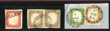 Anciens états italiens - Sardaigne 1855/1863 - Des, Gestempeld