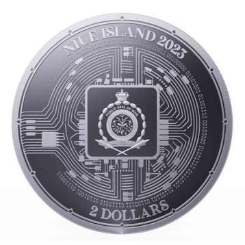 Niue. 2 Dollars 2023 1oz Niue $2 NZD Bitcoin Silver Coin BU