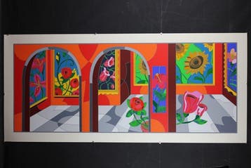 Ugo Nespolo (1941) - Museo Fiori Rosso KING XXL
